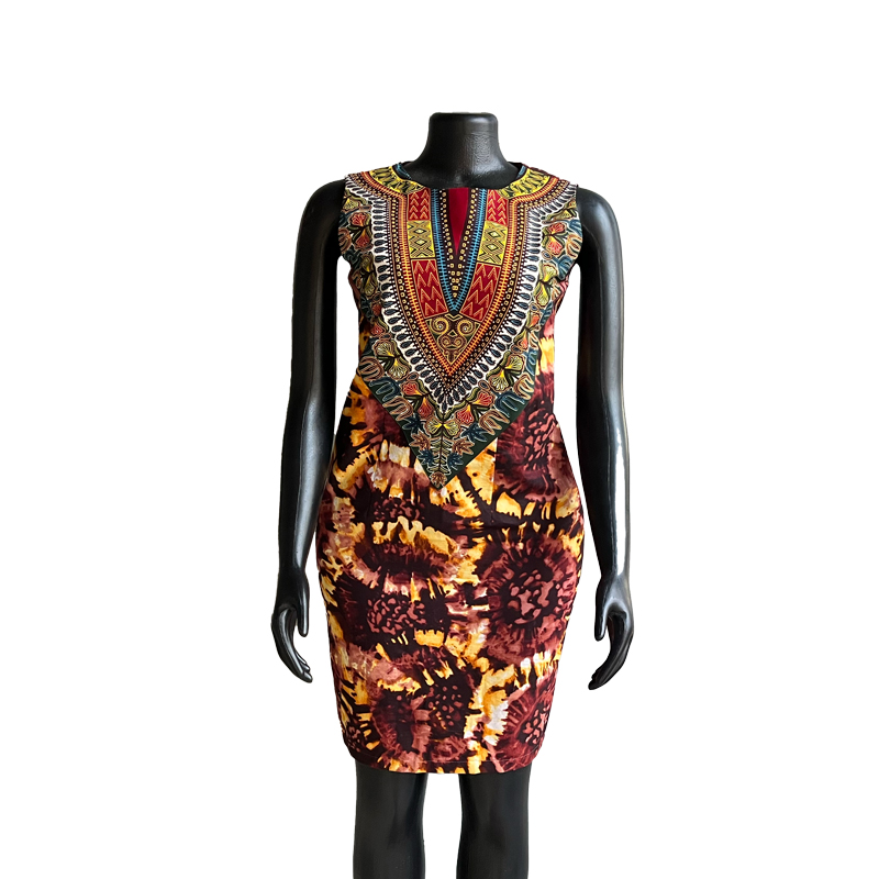  A mixed african print dress