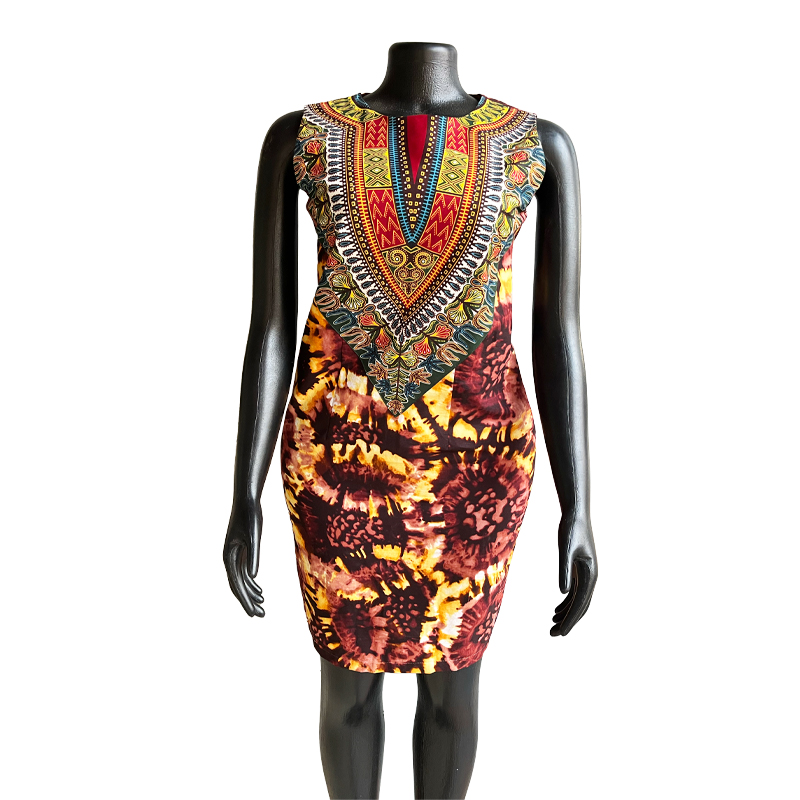  A mixed african print dress