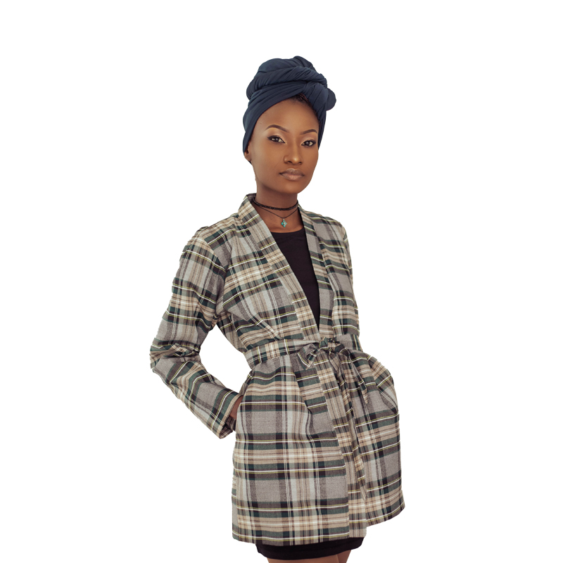  Checked  Green kimono