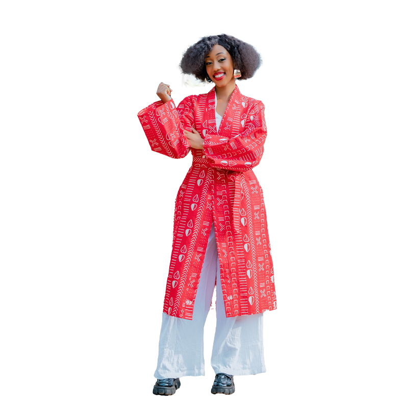  Midi printed kimono