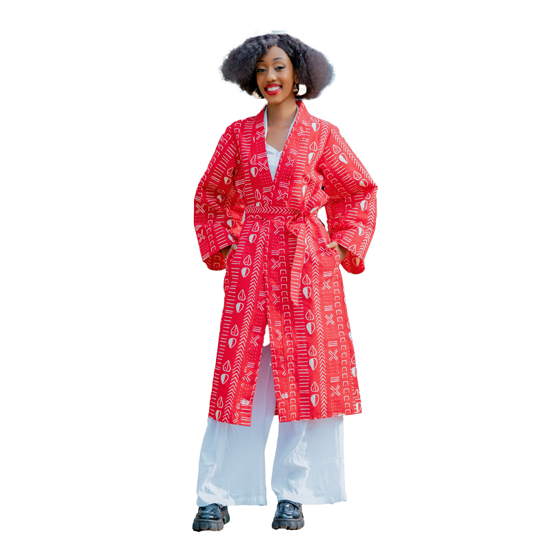 Midi printed kimono