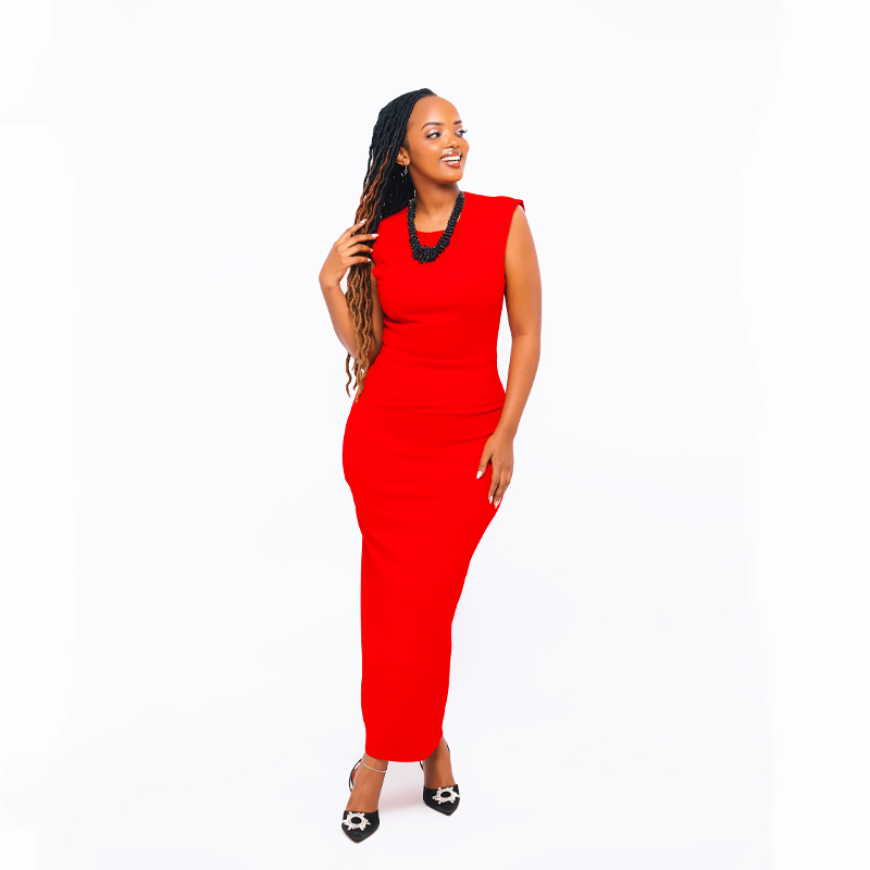 Zoi long stretchy Made in Rwanda Red dress - All made in Rwanda in